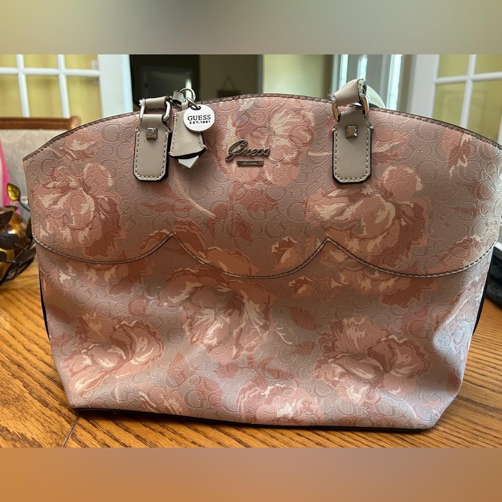 Guess Pink Floral Tote Bag